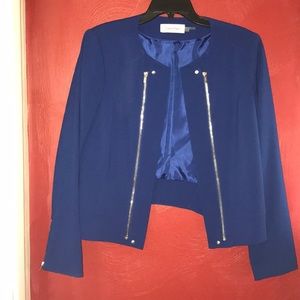 Calvin Klein electric blue zipper blazer 👠